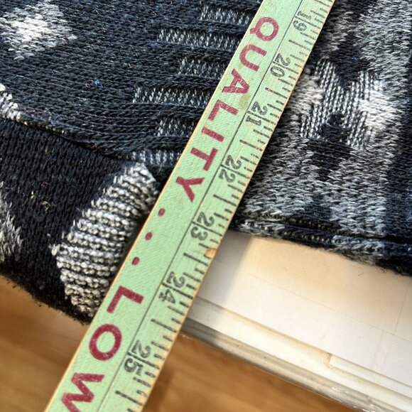 Vintage CANDA Nordic Pattern Cardigan Sweater Grey Geometric Large Wool Blend - Picture 6 of 8